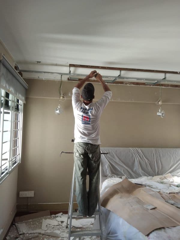 False ceiling and wall cornice hacking services Singapore